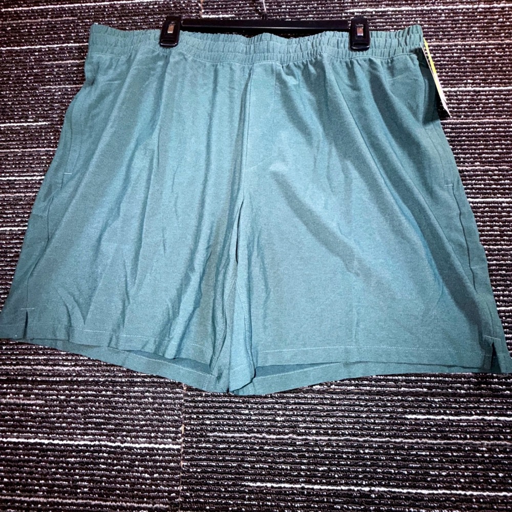 All in Motion Woven Shorts women XL NEW Dark Teal 8" Everyday Athletic Pockets